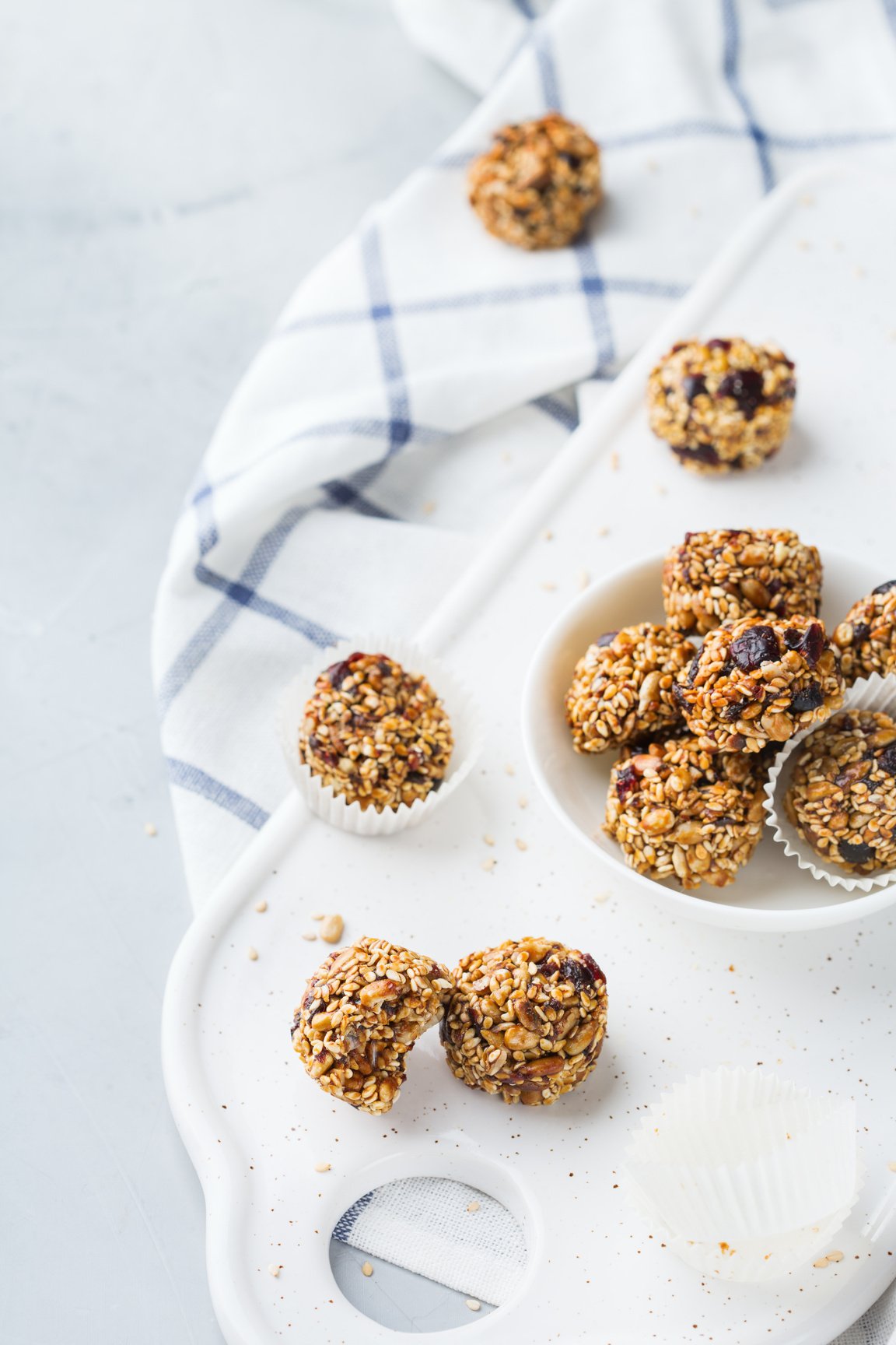 Handmade protein energy balls, superfood healthy snack